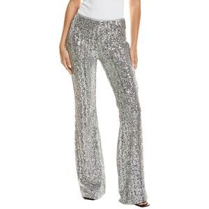Michael Kors Collection Womens Sequin Flare Pant, Metallic